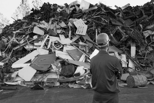 Refrigerator being prepared for recycling