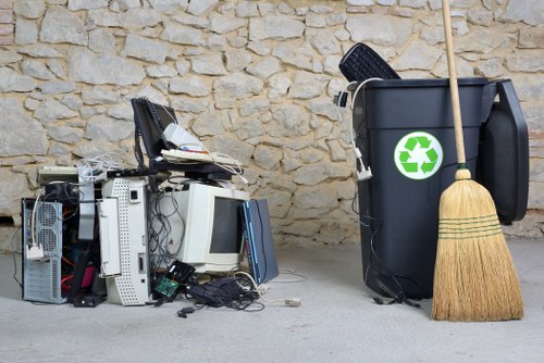 Refrigerators and washing machines ready for recycling at Brent Park