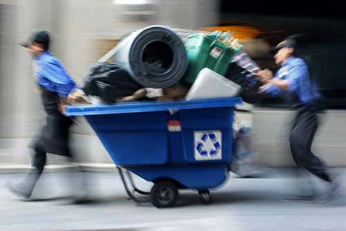 Washing machine being collected for recycling