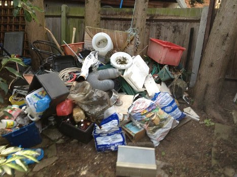 Community members participating in recycling event