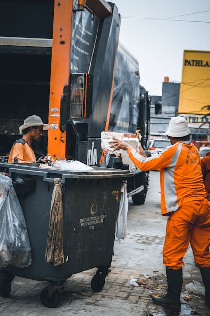 A black wheelie bin with a white label and the name 'St. John's' printed on it is positioned on the edge of a concrete sidewalk in an urban or suburban street setting at night. The bin is open, reveal